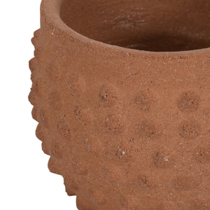 Pot de fleurs rond texturé en terre cuite pour la décoration des plantes d'intérieur et d'extérieur - Product Image 4