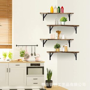 Wooden Corner Floating <b>Shelf</b> 4 Layers <b>Wall</b> <b>Mounted</b> Irregular Shape Multipurpose Storage Rack - Product Image 4
