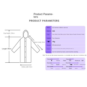 Imperméable réutilisable en <span class=keywords><strong>plastique</strong></span> pour enfants de 7 à 14 ans, idéal pour les élèves du primaire – <span class=keywords><strong>Cape</strong></span> de <span class=keywords><strong>pluie</strong></span> épaissie, légère et écologique - Product Image 2