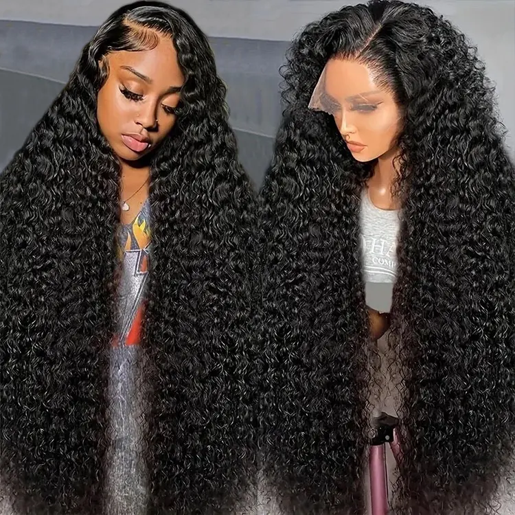 38 40inch Glueless Full Hd Lace Wig Human Hair Lace Front Deep Wave Wigs Wholesale 100% Raw Remy Hair