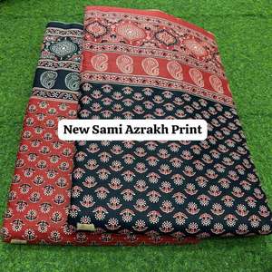 Tissu en coton pur imprimé Sami Azrakh de qualité supérieure, motif indien traditionnel, tissu léger pour Kurti, Saree, artisanat - Product Image 4