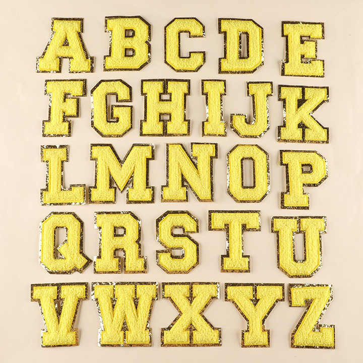 Customized 3D Chenille Embroidered Round Towel Patches with Gilt Edge