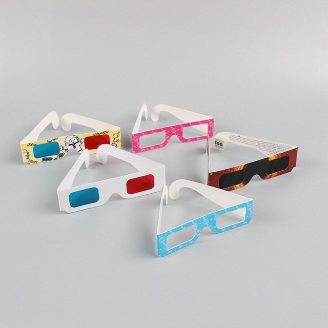 Best Selling Customize Fireworks Paper Cinema Diffraction 3d Red Blue Cyan Glasses 3d Solar eclipse Glasses with OEM logo
