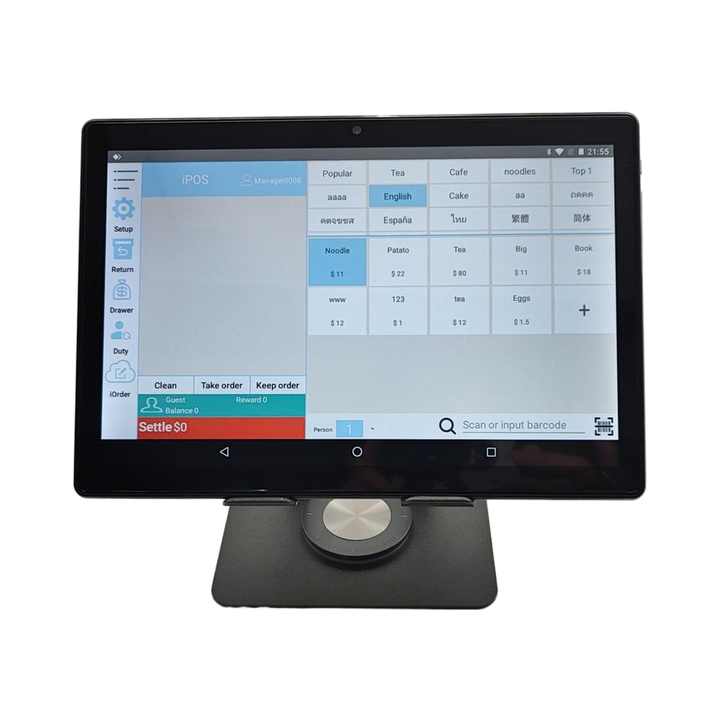 10.1 Inch Touch Screen Android Tablet Pc with Swivel Stand, Pos Restaurant Solution Hardware ...