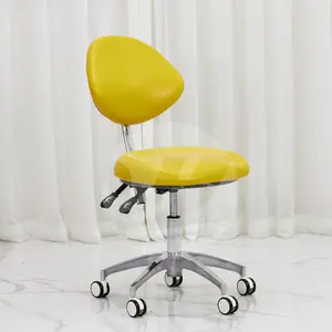 Salon ticari mobilya PU krom çelik çerçeve döner ayarlanabilir hastane doktor sandalye tabure ile arkalığı