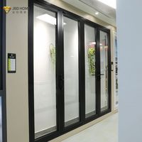미국식 현대 에너지 효율 강화 유리 충격 방지 알루미늄 접이식 로우스 유리 인테리어 파티오 접이문