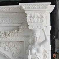 Vente de cheminée en marbre avec sculpture figurative, décoration de cheminée en pierre. Convient aux villas, aux maisons de famille et aux hôtels.