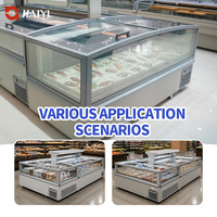 Congélateur-îlot combiné pour supermarché, réfrigérateur-îlot commercial pour supermarché