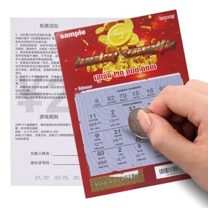 Carte à gratter de loterie personnalisée avec impression numérique sur papier noir, protection des données, design de loterie, vente directe usine, grand prix - Product Image 1