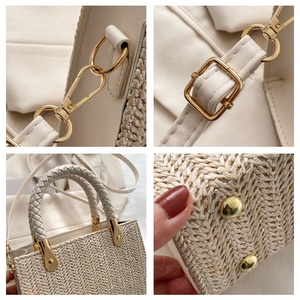 Bolso de paja de playa Bolso de playa de verano Bolso de mano de rafia tejido ecológico Bolso de mano para mujer - Product Image 4