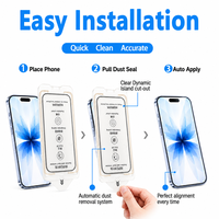 Coque rigide pour iPhone 17 Pro Max avec compartiment anti-poussière et protection d'écran en verre trempé HD, compatible avec iPhone 16, 15, 14, 13, 12