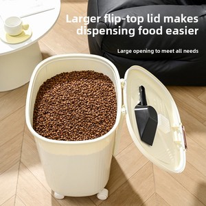 Large Capacity 4kg~21kg Sealed Insect-proof Moisture-proof PP Cat &amp; <strong>Dog</strong> <strong>Food</strong> Storage Bucket for Chickens &amp; Fish - Product Image 1