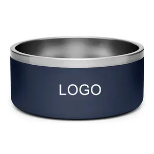 Custom Logo 64oz Double Wall Stainless Steel Dog Bowl Manufacturer Stainless Steel Pet Bowl