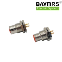 Conectores macho hembra IP67 a prueba de agua M12 de fábrica, enchufe de montaje en Panel tipo soldadura de código 4PIN a B D para conexiones de cable