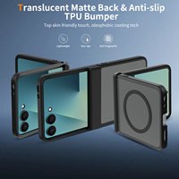 Étui de téléphone anti-chute magnétique robuste en TPU+PC pliable personnalisé avec effet mat premium pour Samsung Z Flip 5 6 7 8
