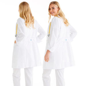 Hospital Médico Enfermería Scrubs Clínica Scrub Sets Tops de manga corta/larga Bata de laboratorio Estilo Doctor Uniformes para salones de belleza - Product Image 4