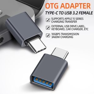 공장 도매 Type-C ~ USB3.2 암 OTG 어댑터 10Gbps 전송 속도 3A60W DC 출력 충전 - Product Image 5