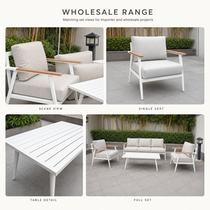 Sofá Seccional para Patio, Fabricado en Aluminio, Configurado para Envío en Módulos Planos, Resistente para Tres Estaciones Completas al Aire Libre - Product Image 5