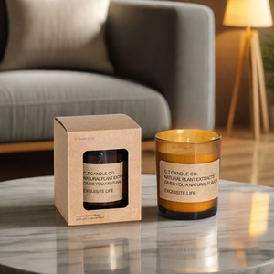 Etiqueta personalizada, tarro cilíndrico marrón, decoración, velas aromáticas, vela perfumada de vidrio de meditación fragante con tapa - Product Image 3