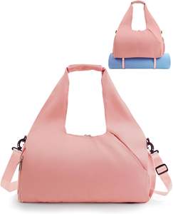 Échantillon gratuit Sac de sport personnalisé avec logo Sac de voyage tendance imperméable en polyester Sac de sport décoré de paillettes Sac de yoga - Product Image 1