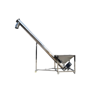 Nuevo transportador de tornillo de barrena de transporte inclinado de correa de plástico Modular de acero inoxidable WL, Motor de virutas de madera duradero ajustable - Product Image 5