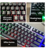 Keyboard Gaming Ultra Tipis Berkualitas Tinggi 2023, Membran Makro, Kabel USB, Tahan Air, LED Backlit untuk PC Gamer