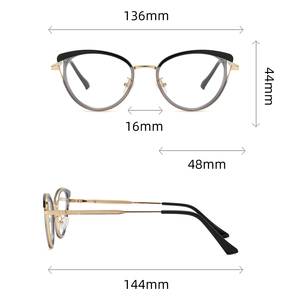 Chất lượng cao cổ điển Cat Eye kính unisex phụ nữ sang trọng tinh thần + PC quang khung Retro xu hướng kính khung - Product Image 2