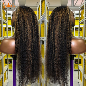 Perruques personnalisées en cheveux humains bouclés birmans colorés pour femmes noires, petites quantités en gros, produits <span class=keywords><strong>de</strong></span> beauté, perruque frontale ondulée effet eau - Product Image 2