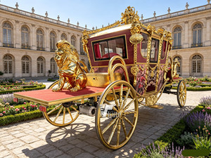 Carruaje Eléctrico Clásico Real, Vehículo Eléctrico Auxiliar para Viajes, Estilo Carruaje de Caballos - Product Image 1