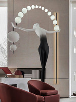 Nordique salon coin décor résine Sculpture humaine lampadaire décoration moderne lampadaire