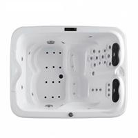Bain à remous intelligent double personne en acrylique, grand format, avec bulles et massage par jets, autoportant, de luxe, pour une immersion profonde