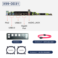 Kit Set PC Desktop Mainboard X99 BARU dengan Combo Dual Intel Xeon E5 2696 V4, 4x 16gb DDR3 RDIMM, Motherboard X99 Dual CPU