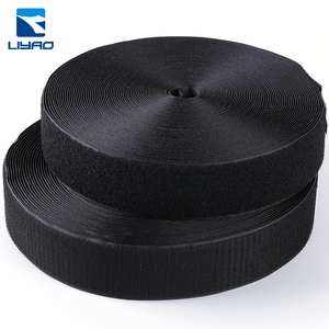 Rollo de cintas de gancho y bucle de nailon para coser, sin pegamento, no adhesivo, utilizado para telas, bolsas, prendas de vestir, negro y blanco - Product Image 1