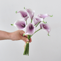 LA-3389 Fleurs artificielles en PU imitation, double tête, double pétale, Calla Lily, pour décoration de mariage moderne européenne