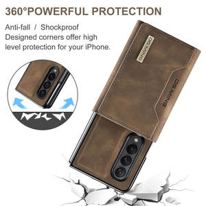 Pour <span class=keywords><strong>Samsung</strong></span> <span class=keywords><strong>Z</strong></span> <span class=keywords><strong>Fold</strong></span> <span class=keywords><strong>3</strong></span> Fold3 Cover <span class=keywords><strong>Coque</strong></span> Original DG. MING M2 Magnétique Pliable Amovible Portefeuille En Cuir Téléphone Cas Antichoc - Product Image 3