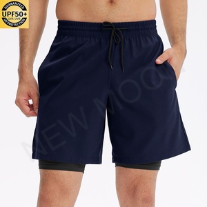 2 in 1 Mens Grey Shorts Double <b>Layer</b> Compression Shorts Mens Sports Gym Running Breathable Shorts - Product Image 3