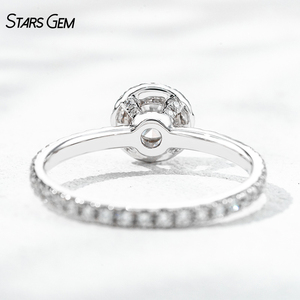 แหวนหมั้นเพชรที่โตในห้องปฏิบัติการ1.18ct 5.2มม. แหวนหมั้นทรงกลมตัดสดใสด้วยรัศมีทองคำขาว18K สไตล์หรูหรา - Product Image 3