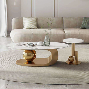Mesa de Centro Pequeña de Metal, Estilo Retro Moderno y Lujoso, Portátil, Estilo Nórdico, Convertible, para Sala de Estar, Dormitorio o Gimnasio - Product Image 3