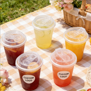 Vasos de Plástico Desechables de Pared Simple de 90 mm y 200 ml con Tapas y Pajitas para Eventos, Opciones de Impresión UV Personalizada y Logotipo - Product Image 5