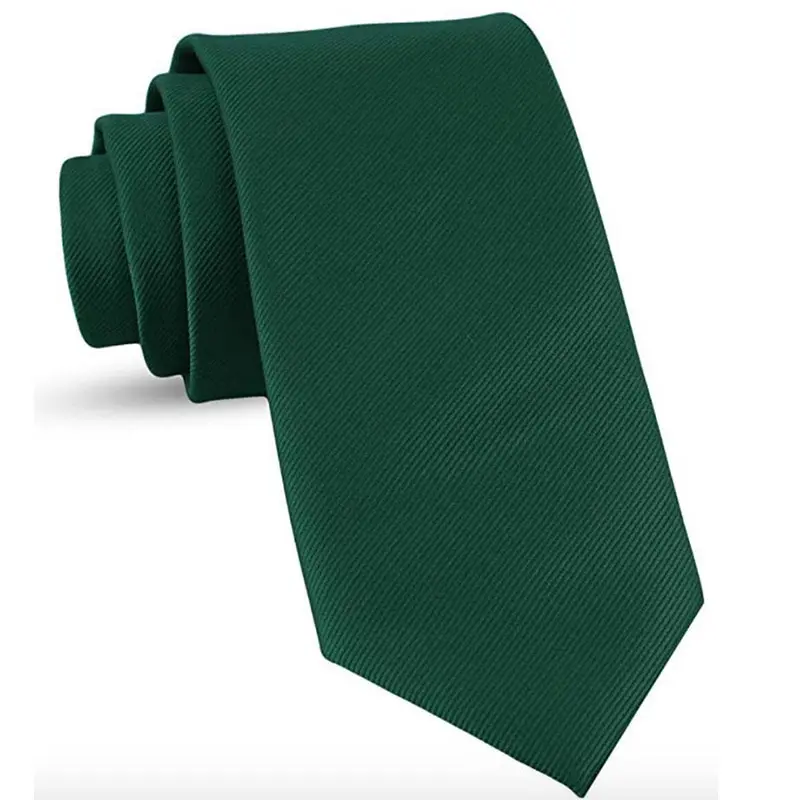 Hochwertige individuelle Herren-Polyester-Bindungen solide Farbe Mikrofaseranzüge in grün schwarz lila weiße Streifen gute Qualität Halsketten