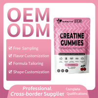 Gummies de créatine monohydrate 5G sans sucre, véganes, pré-entraînement pour femmes, en sachets, vente en gros, marque privée OEM, offre spéciale