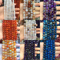 4mm 6mm 8mm 10mm 12mm 14mm 16mm Agate Faceted Striped Agate Beads Multicolor Loose Stone Round Stone Beads Bracelet