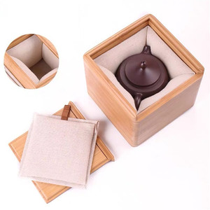 Cajas de Madera de Bambú Cuadradas para Regalos, Manualidades y Almacenamiento, Color Madera Sólida Zm 035 - Product Image 2