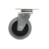 Roues pivotantes industrielles ESD en caoutchouc thermoplastique conducteur gris, largeur de roue 5 pouces, 32 mm, avec frein, pour chariot de manutention