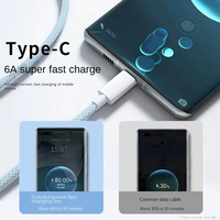Cable de Carga Súper Rápida 3 en 1 de 66 W, Cable de Carga Trenzado Macaron de 6 A con Tipo C Micro USB para iPhone, Samsung, Xiaomi