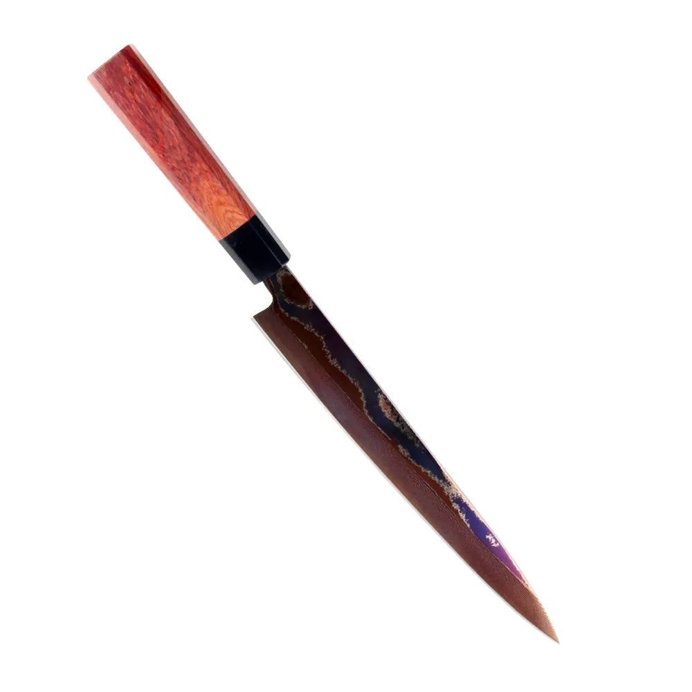 TLXC23 10.5 pollici 80 strati damasco acciaio al carbonio ottagono manico in legno coltello da cucina giapponese sashimi sushi filetto di pesce coltello