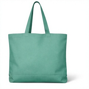 Bolsa de compras de lona de algodón de alta calidad con logotipo personalizado impreso, bolsa grande de lona con asa, bolsa de compras de algodón. - Product Image 1