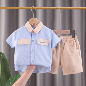 Conjuntos de <span class=keywords><strong>Ropa</strong></span> Estilo Chino para Niños de 1 a 5 Años, Verano 2026, Camisa de Lona de Algodón/Spandex con Estampado Animal, <span class=keywords><strong>Ropa</strong></span> Infantil Económica - Product Image 3