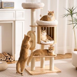 Factory Custom Modern Engineered Wood Waterproof Tree OEM ODM Logo Tall Multi-level Furniture Scratching Carton <b>Plush</b> - Product Image 2