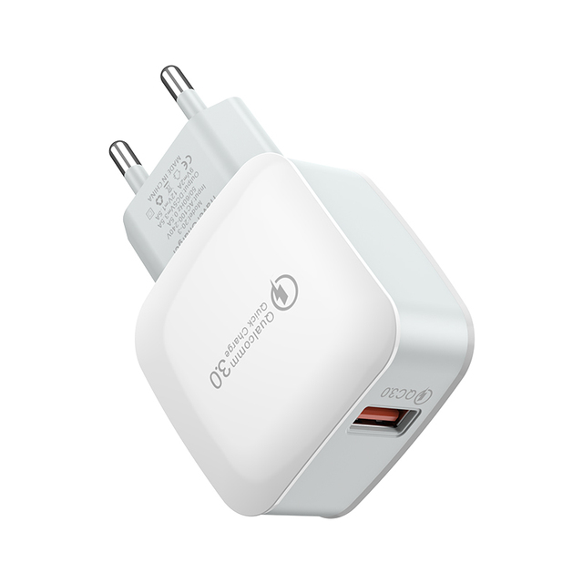 Factory Wholesale QC3.0 USB Wall Quick Charger 18W EU US AU Plug Fast Charger Adapter for Smartphones & Earphone Travel OEM
